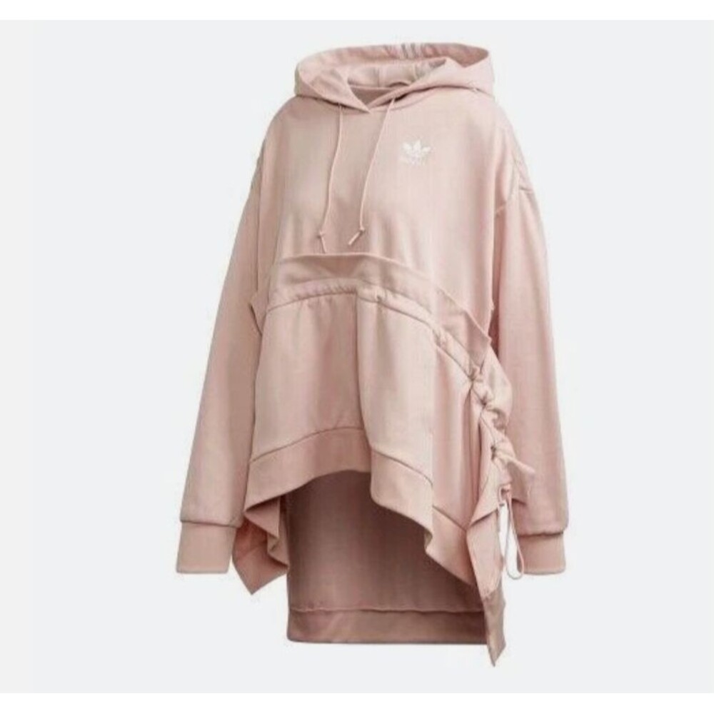 Adidas x J Koo Sweatshirt Tunic Ruffled Pink Hooded - XL